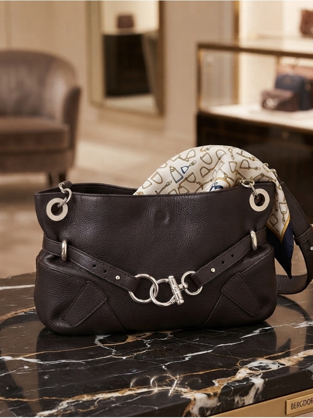 Sonia Rykiel brown leather Martha shoulder bag